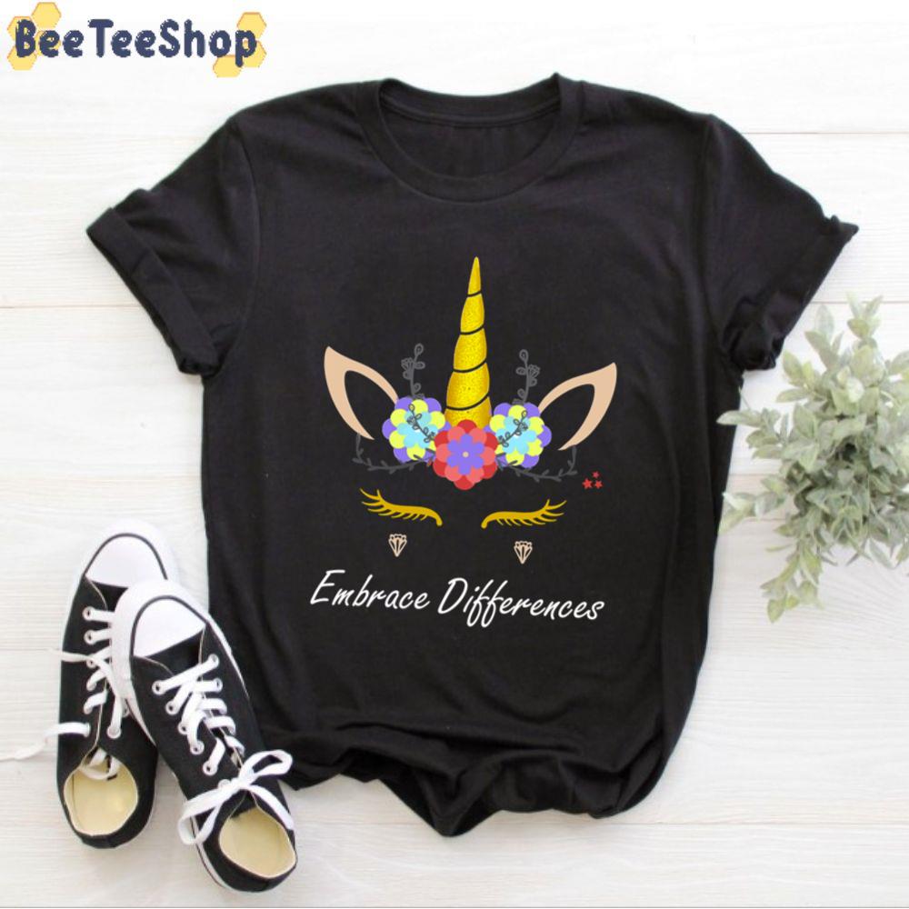 Cunicorn Embrace Differences Autism Awareness Unisex T-Shirt