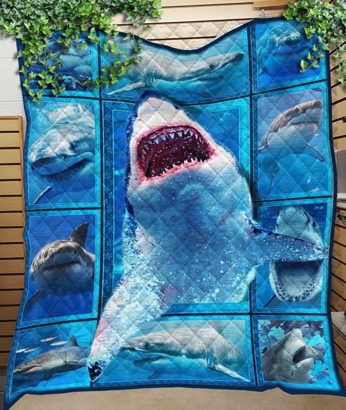 Custom Quilt Blanket Shark 3d Fleece Blanket