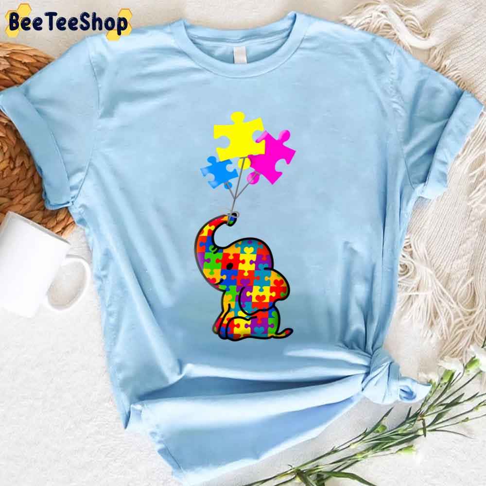 Cute Baby Elephant Puzzle Piece Autism Awareness Unisex T-Shirt