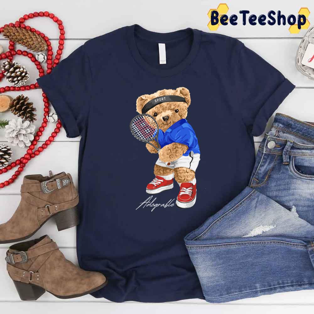 Cute Bear Adograble Tennis Sport Unisex T-Shirt