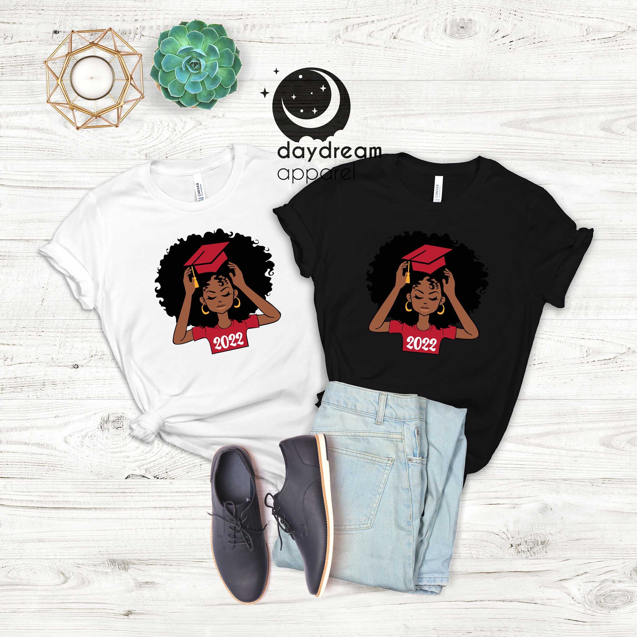 Cute Black Girl 2022 Graduation Day Unisex T-Shirt