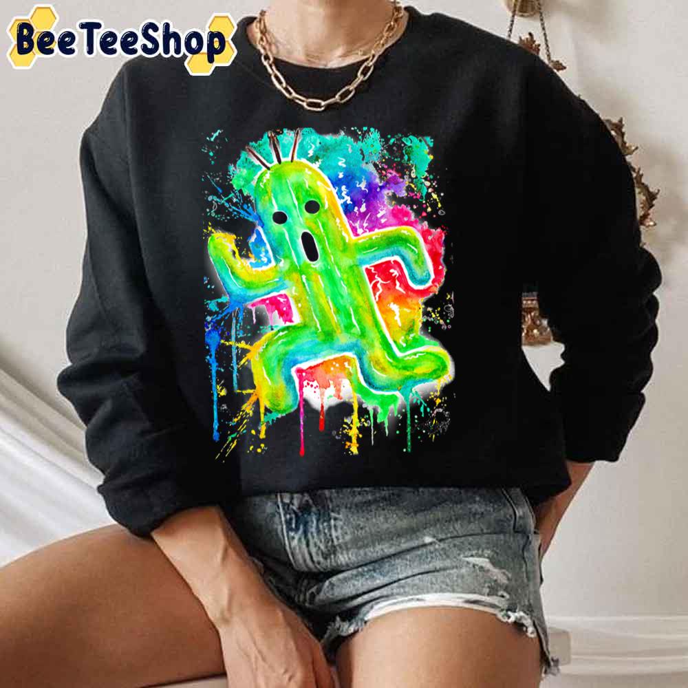 Cute Cactuar Running Watercolor Final Fantasy Game unisex Sweatshirt