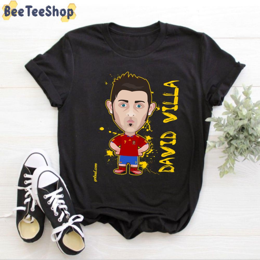 Cute Cartoon David Villa Football Unisex T-Shirt