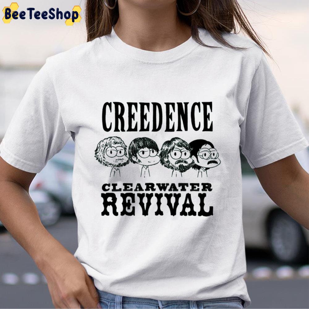 Cute Cartoon Style Creedence Clearwater Revival Band Album Tour Unisex T-Shirt