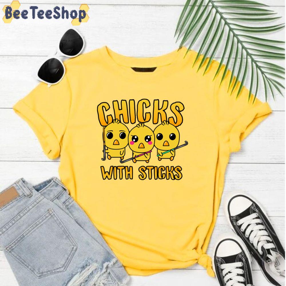 Cute Chicks With Sticks Field Hockey Unisex T-Shirt