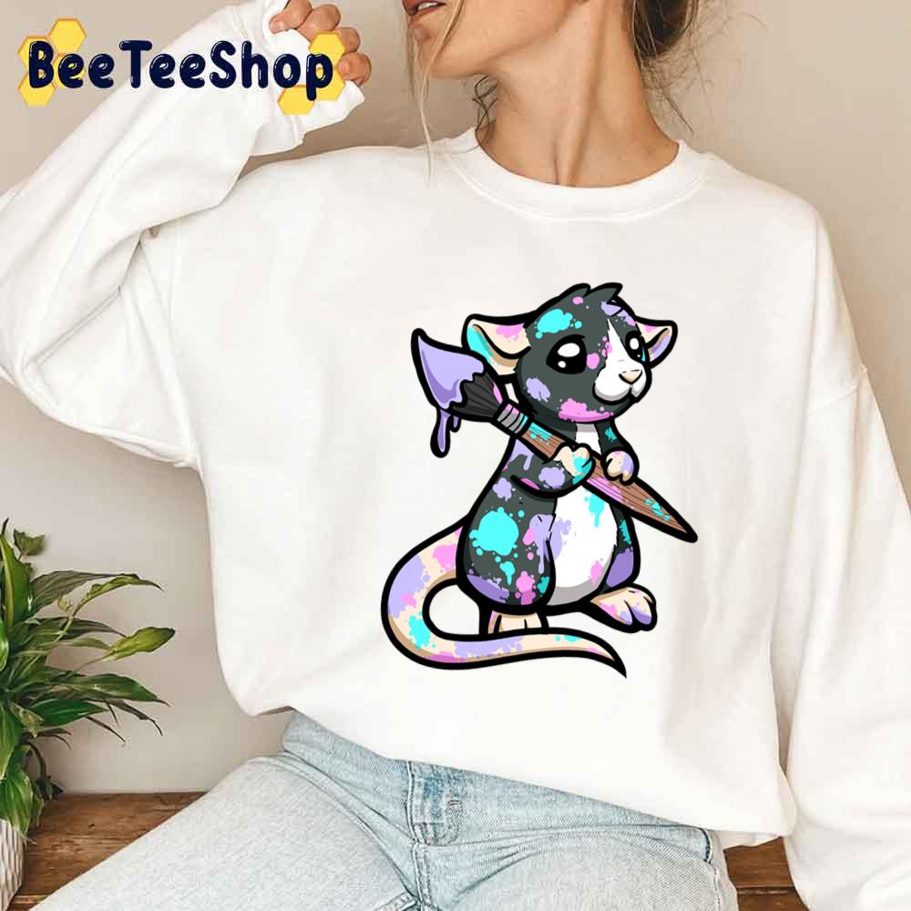 Cute Painter Rat Unisex Sweatshirt