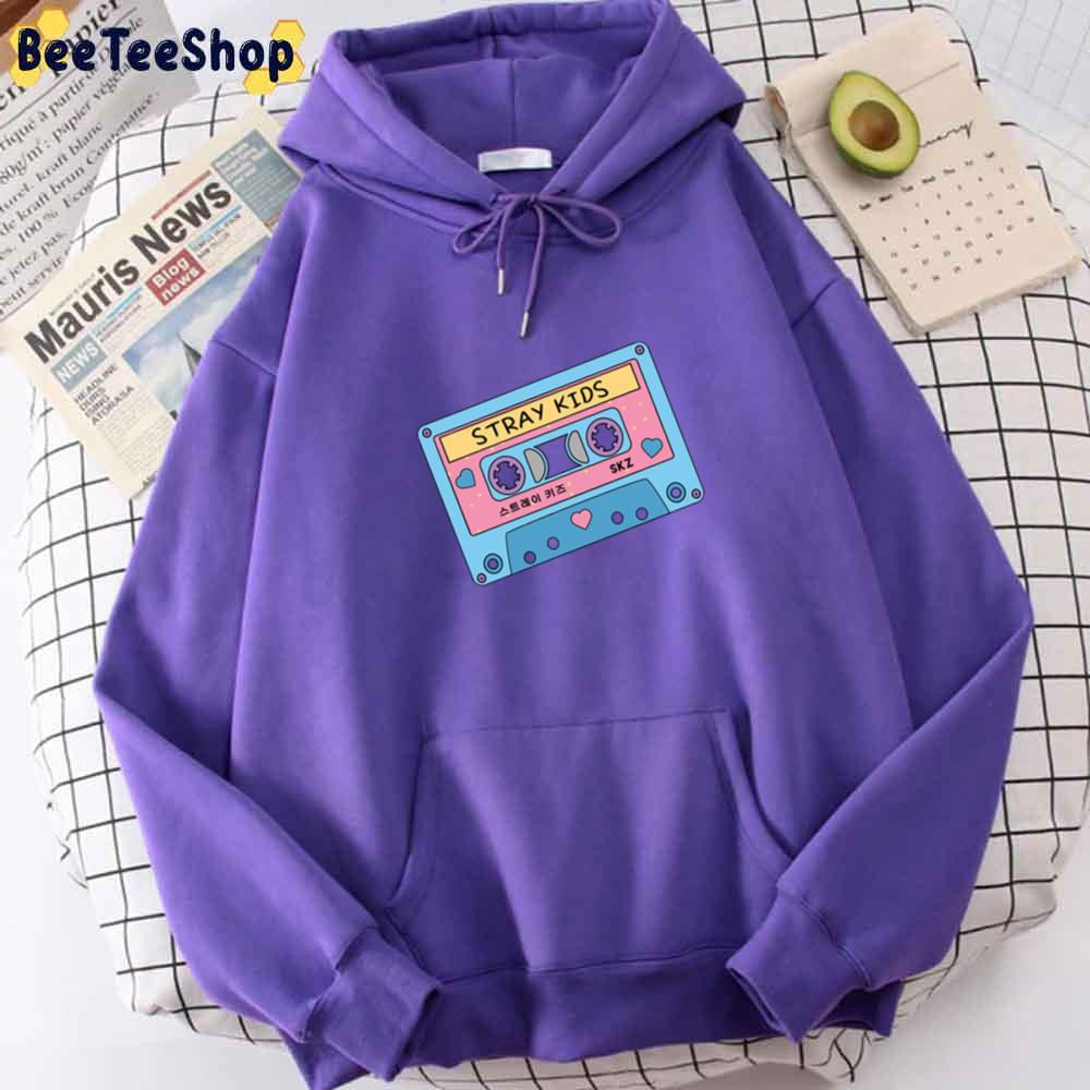 Cute Retro Pastel Cassette Tape Blue Pink Straykids Kpop Unisex Hoodie