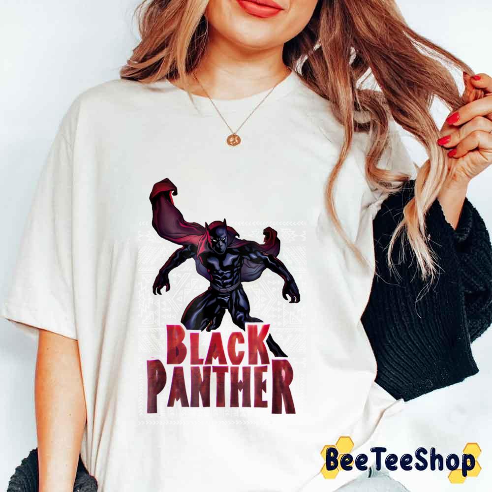 Dark Red Panther Geometric Pattern Wall Claw Unisex T-Shirt