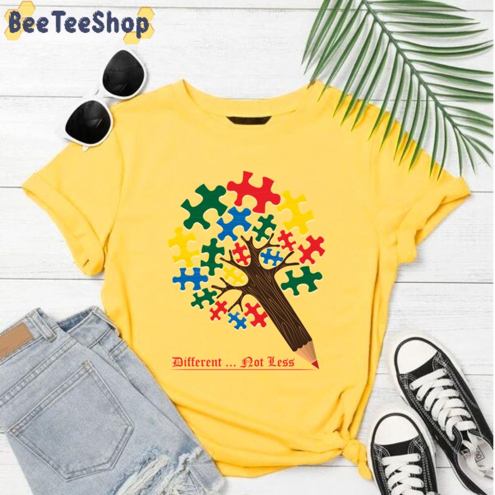 Different Not Less Autism Awareness Tree Unisex T-Shirt