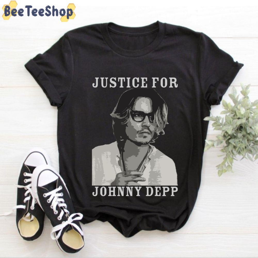 Digital Black And White Justice For Johnny Depp Unisex T-Shirt