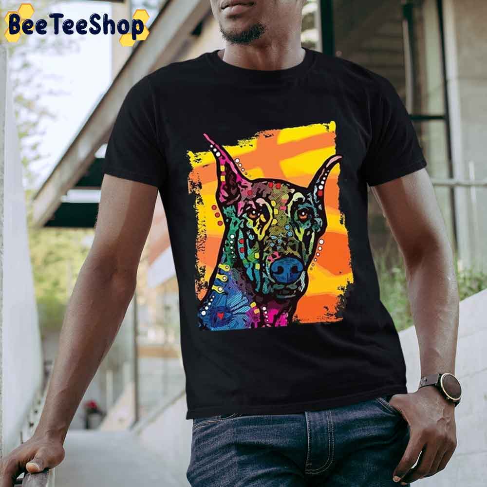 Digital Colorful Doberman Unisex T-Shirt