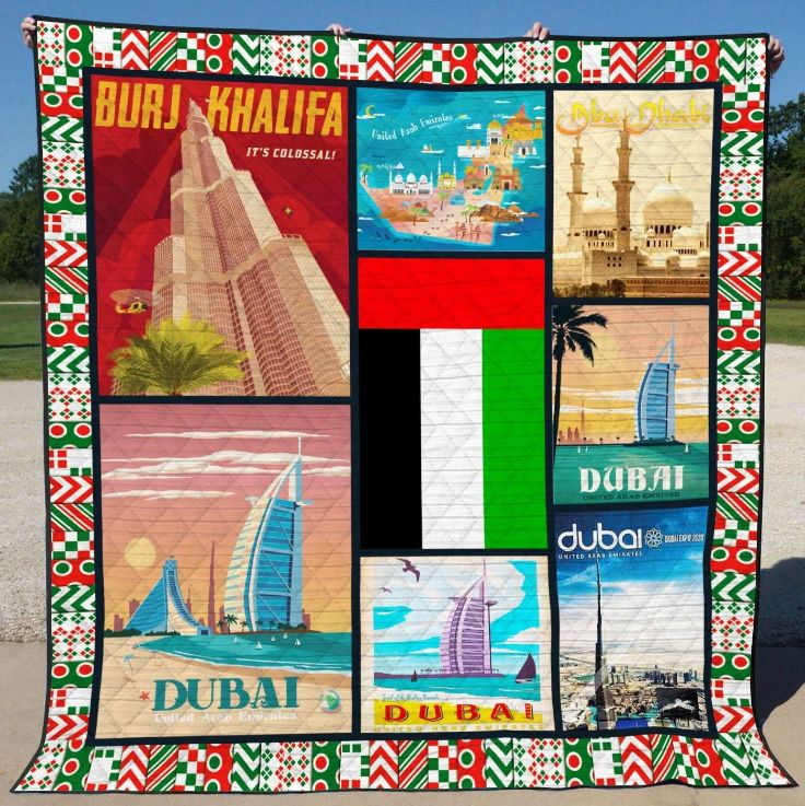 Dubai Burj Khalifa Quilt Blanket