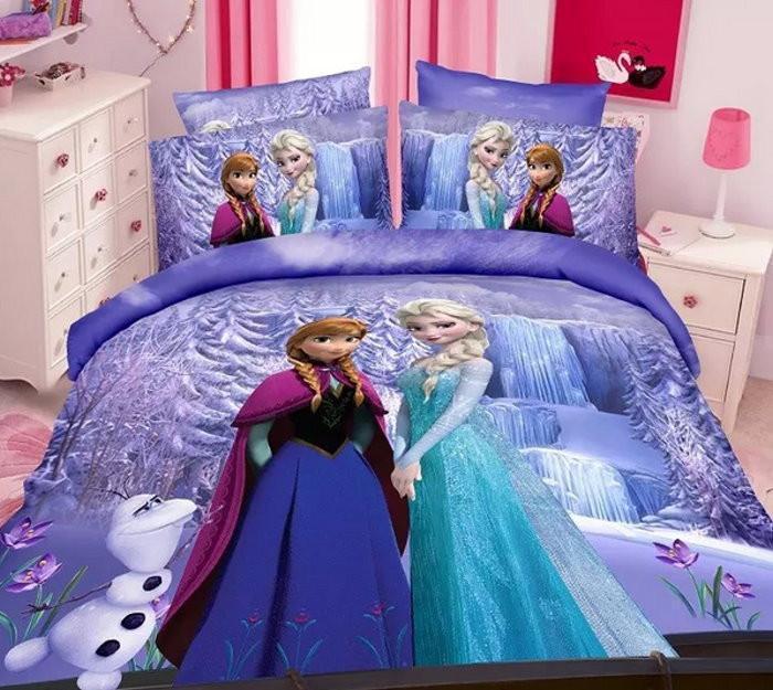 Elsa And Anna Frozen Cartoon Bedding Set