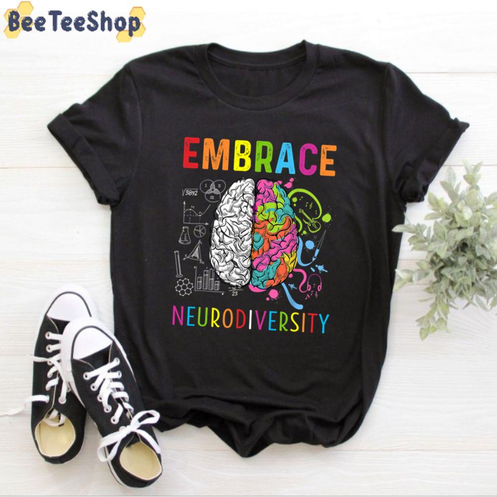 Embrace Neurodiversity Brain Embrace Autism Awareness Unisex T-Shirt