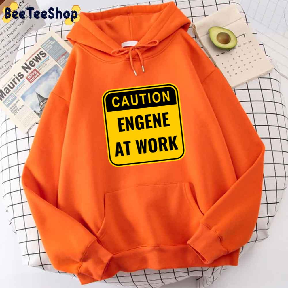 Engene At Work Funny Caution Sign Enhypen Kpop Unisex Hoodie