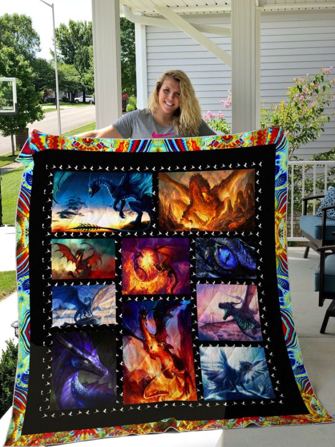 Epic Flying Dragon Quilt Blanket