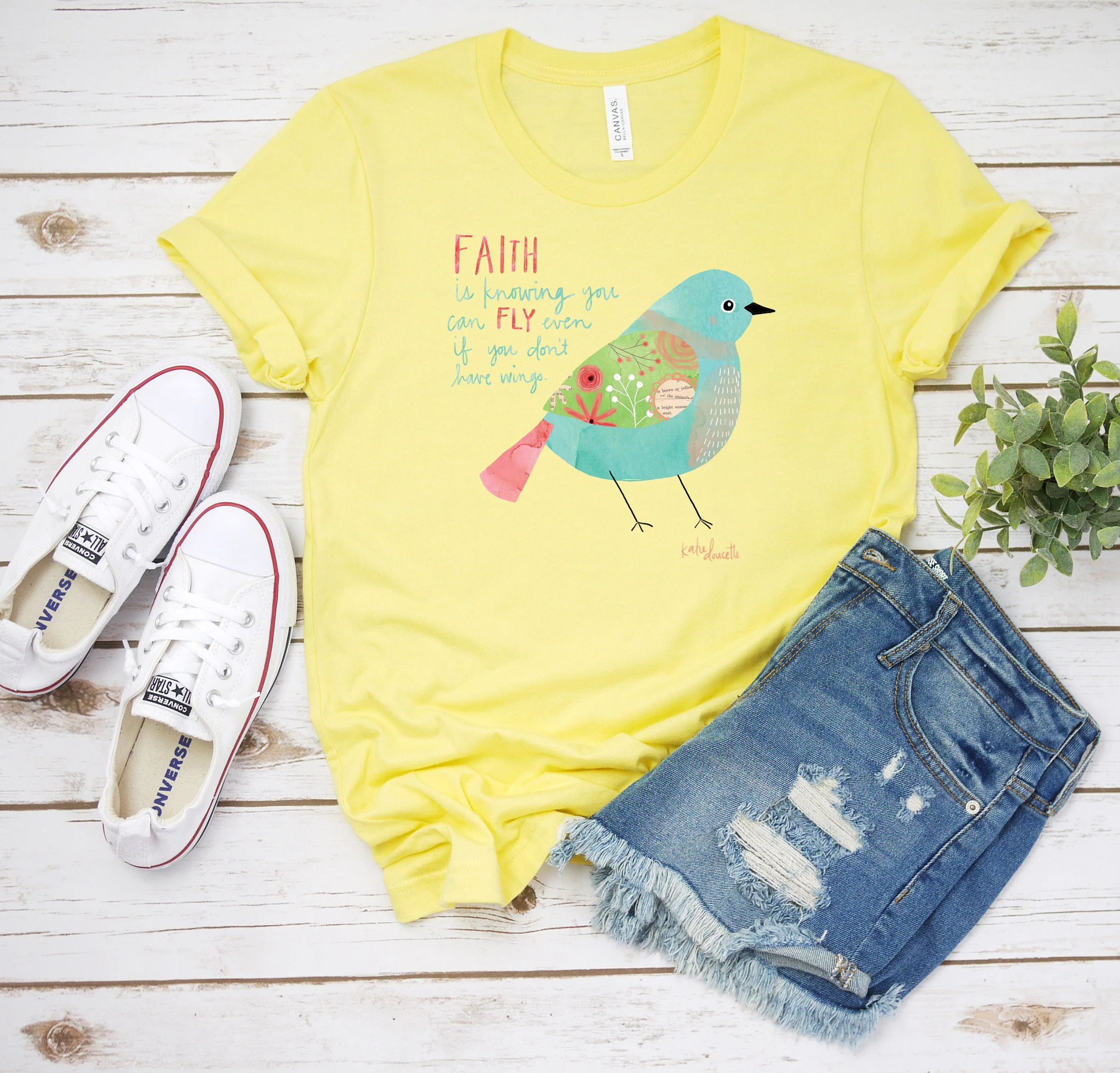 Faith Bird Springtime Motivation Unisex T-Shirt