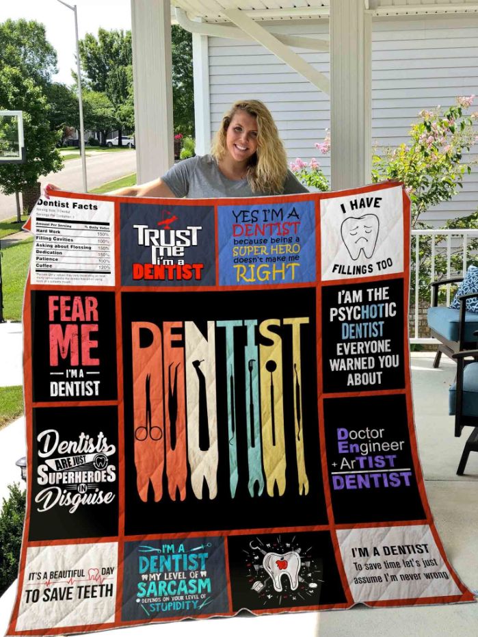 Fear Me I’m A Dentist Quilt Blanket