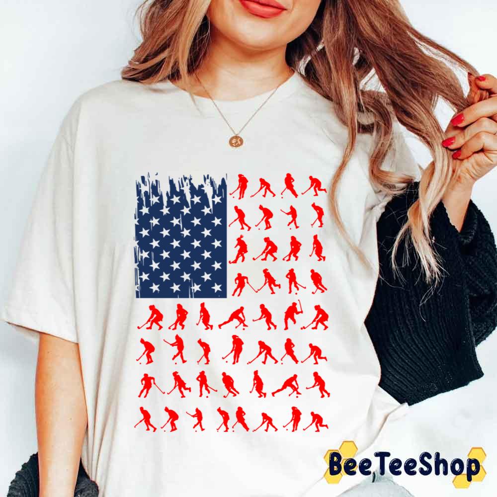 Field Hockey American Flag Unisex T-Shirt