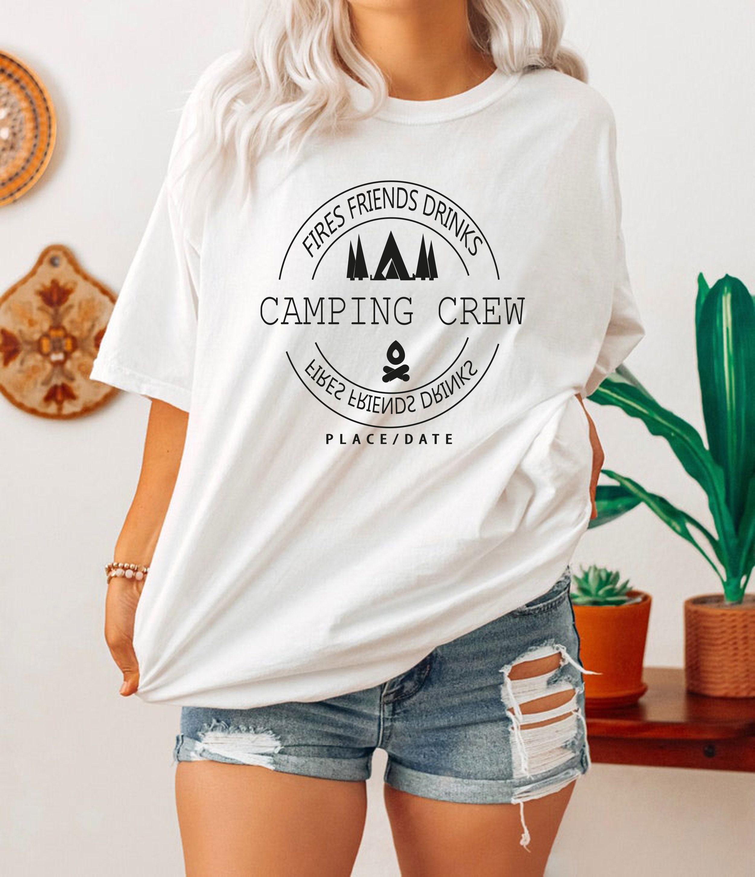 Fires Friends Drinks Camping Crew Unisex Sweatshirt