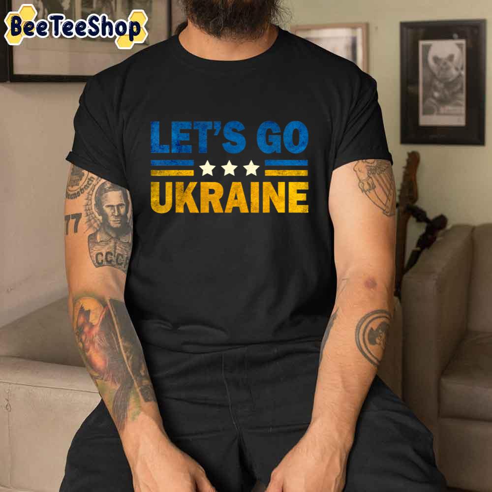 Flag With Ukraine Vintage Let’s Go Stand Ukraine Unisex T-Shirt