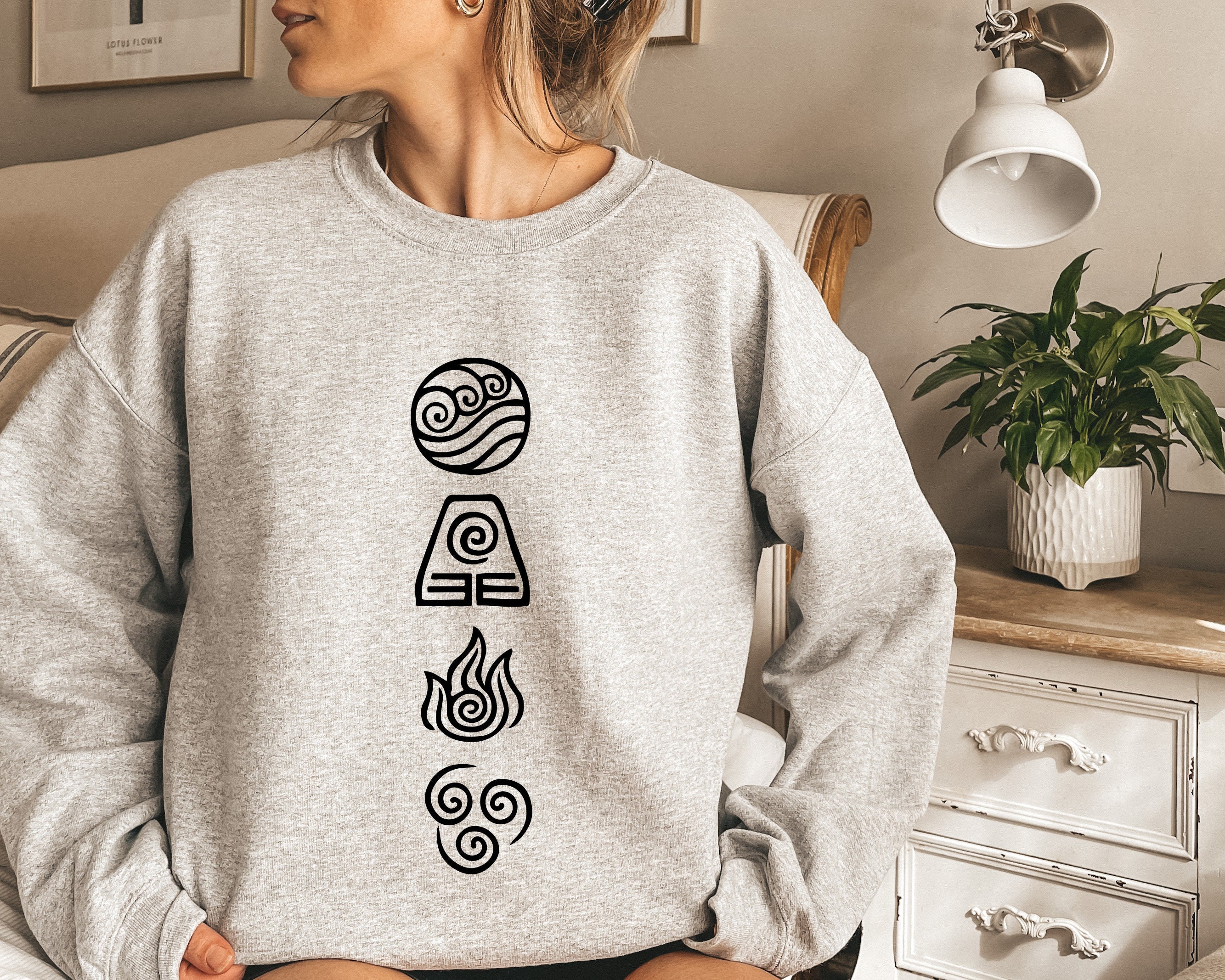 Four Element Water Fire Air Earth Symbol Unisex Sweatshirt