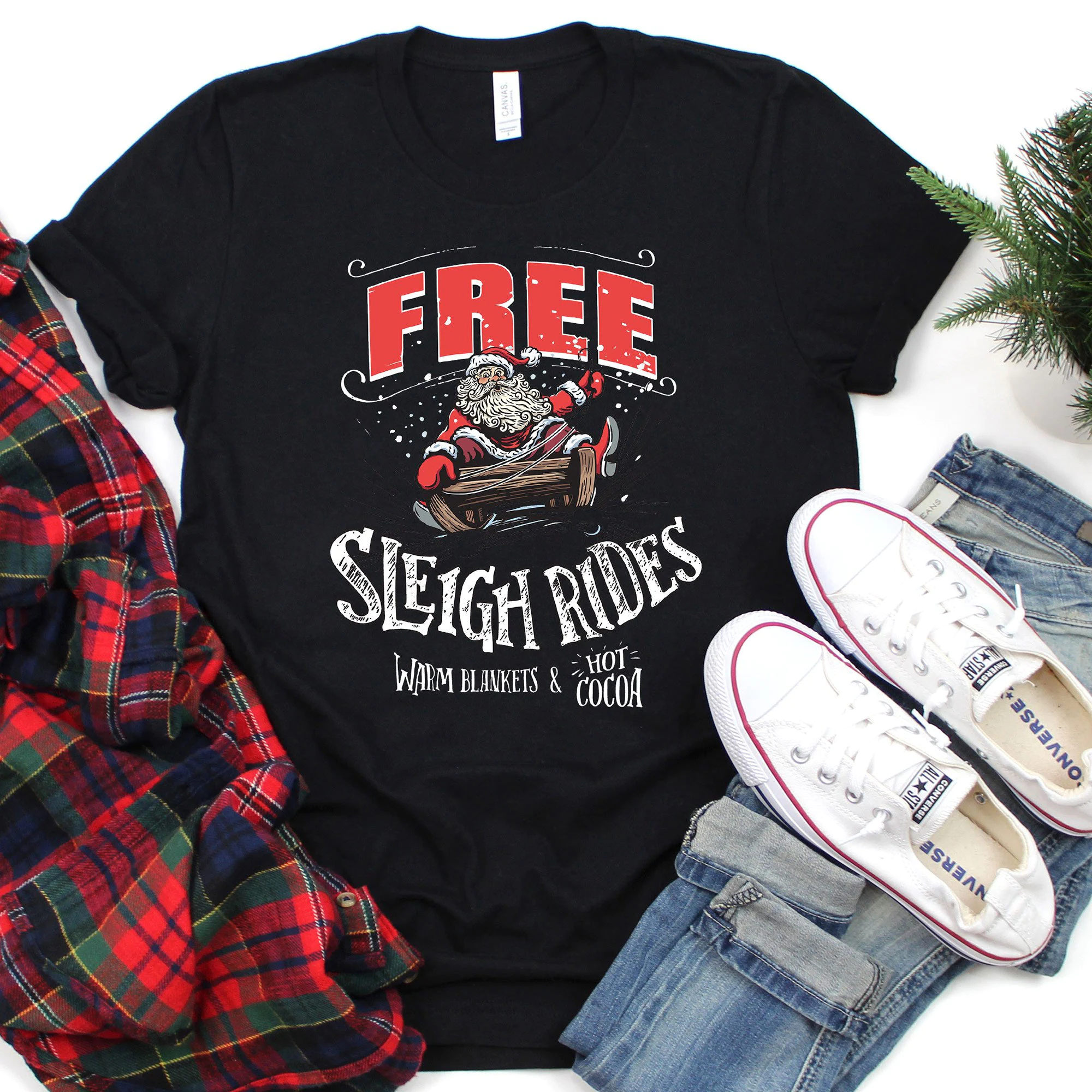 Free Sleigh Rides Christmas Unisex T-Shirt