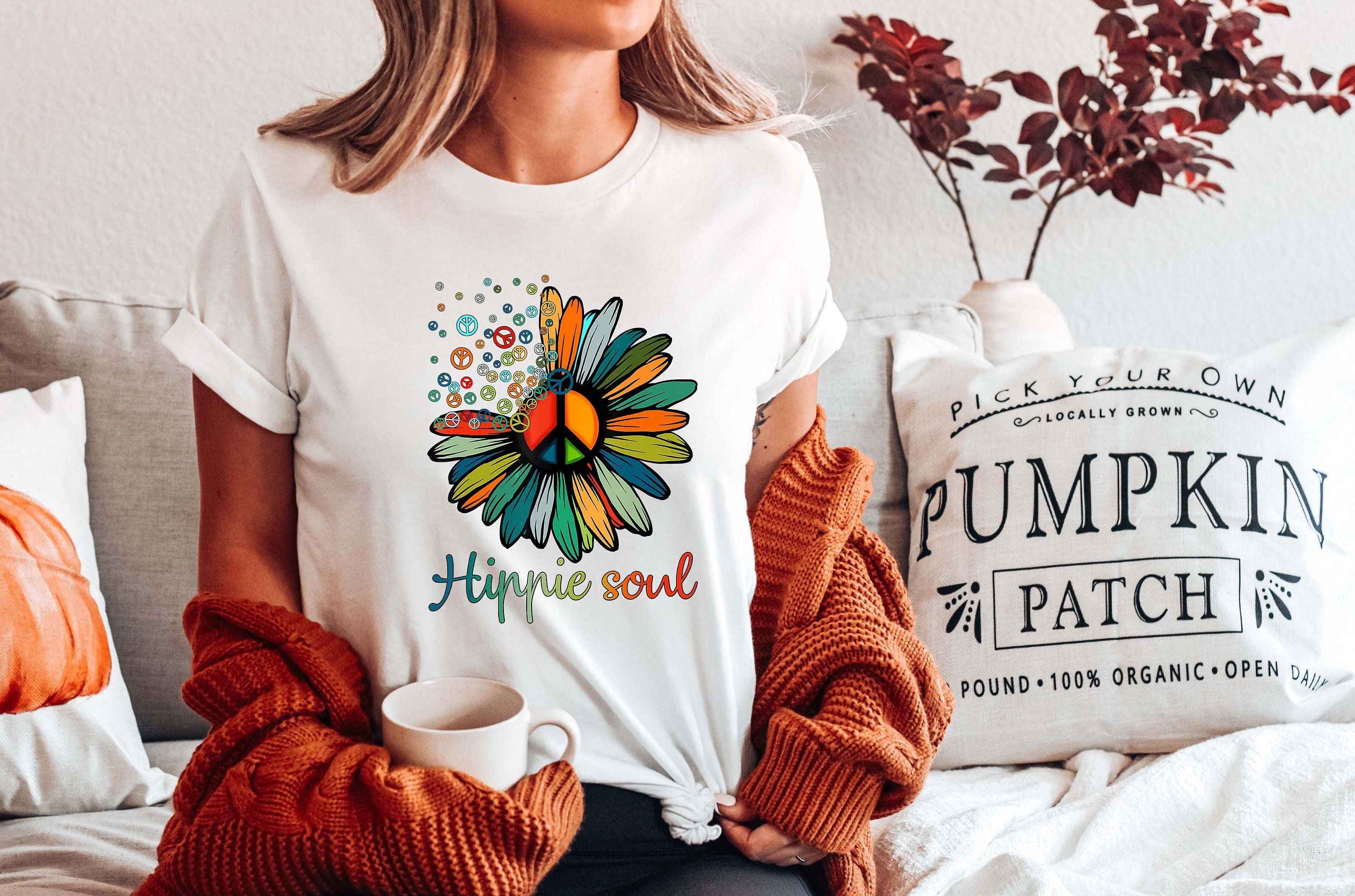 Free Spirit Colorful Flowers Hippie Soul Unisex T-Shirt