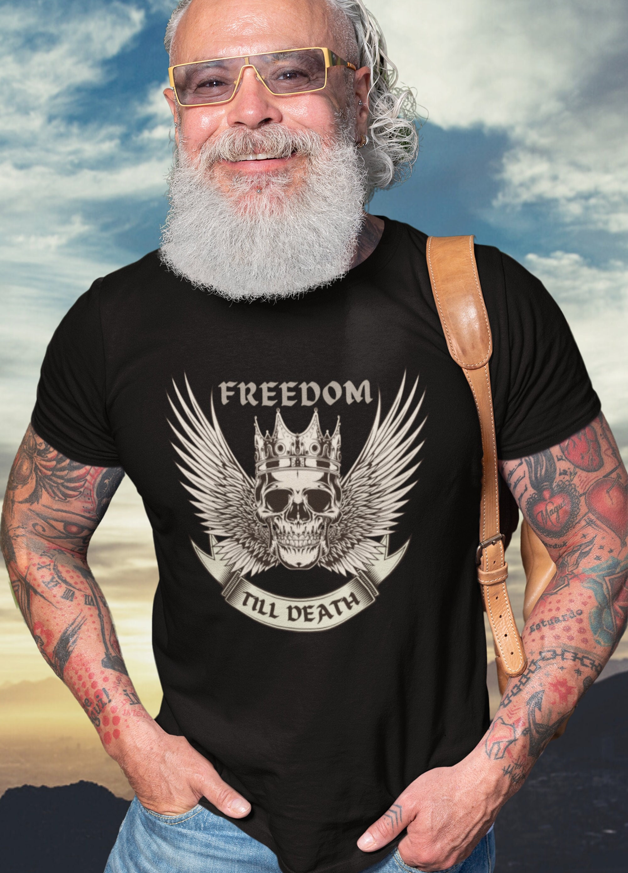 Freedom Till Death Skull Unisex T-Shirt