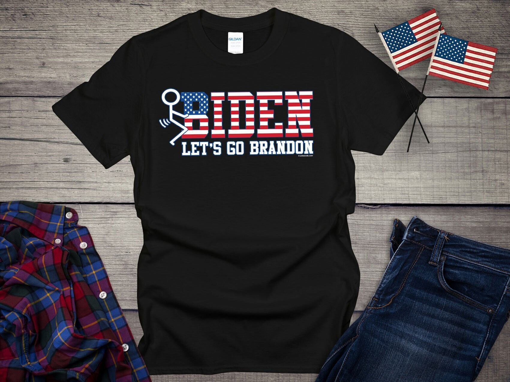 Fuk Biden Let’s Go Brandon American Flag Unisex T-Shirt