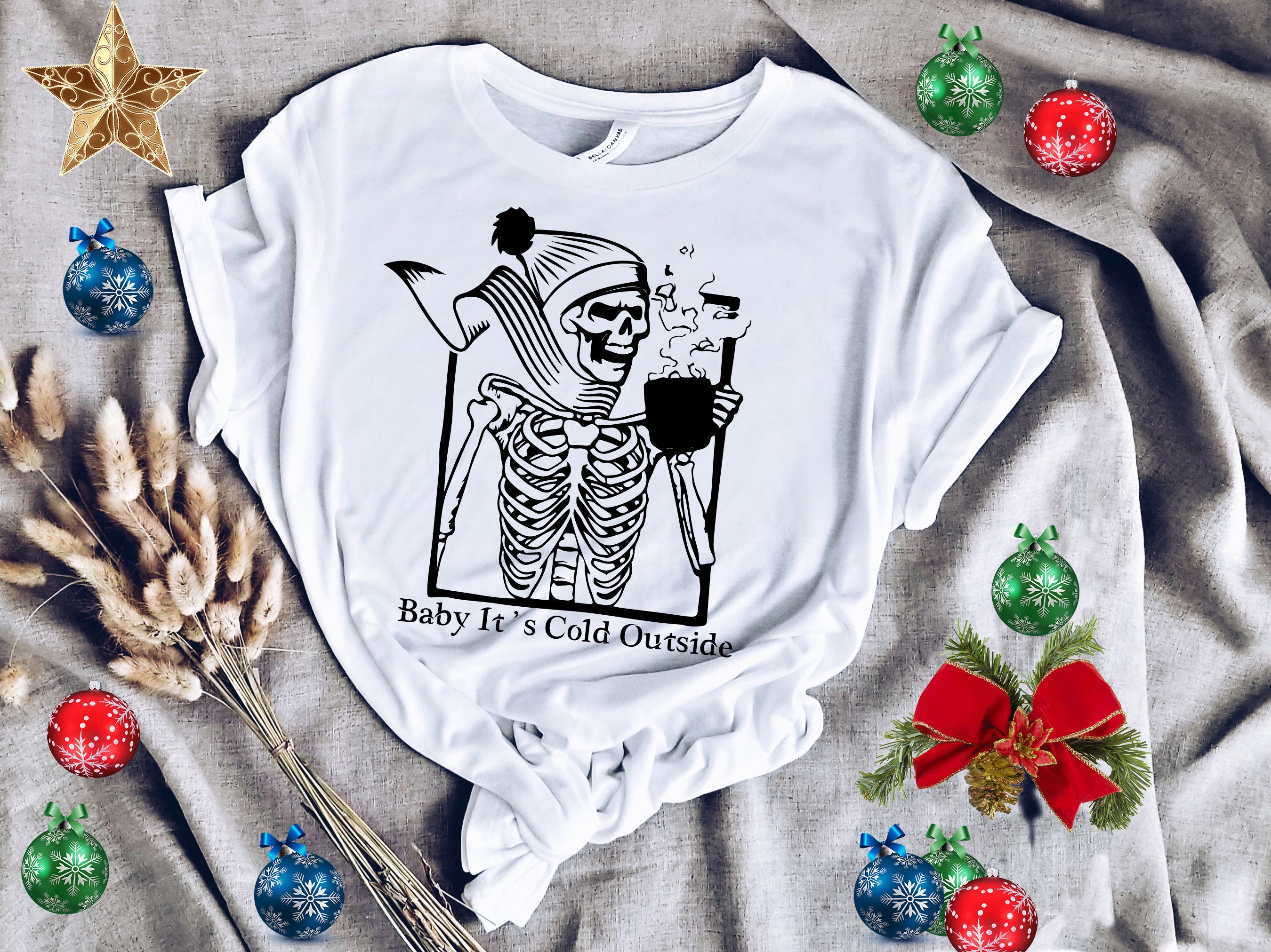 Funny Baby Its Cold Outside Skeleton Unisex T-Shirt