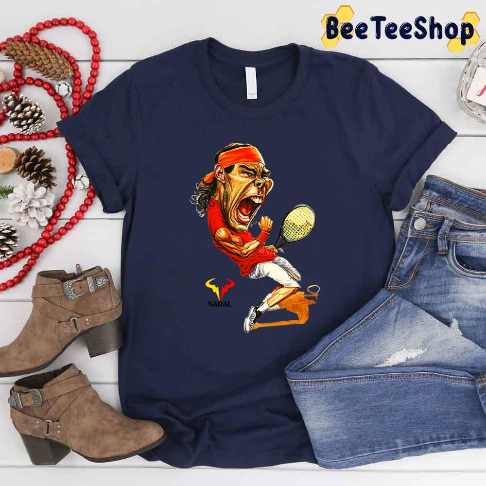 Funny Cartoon Style Rafael Nadal Tennis Player Unisex T-Shirt