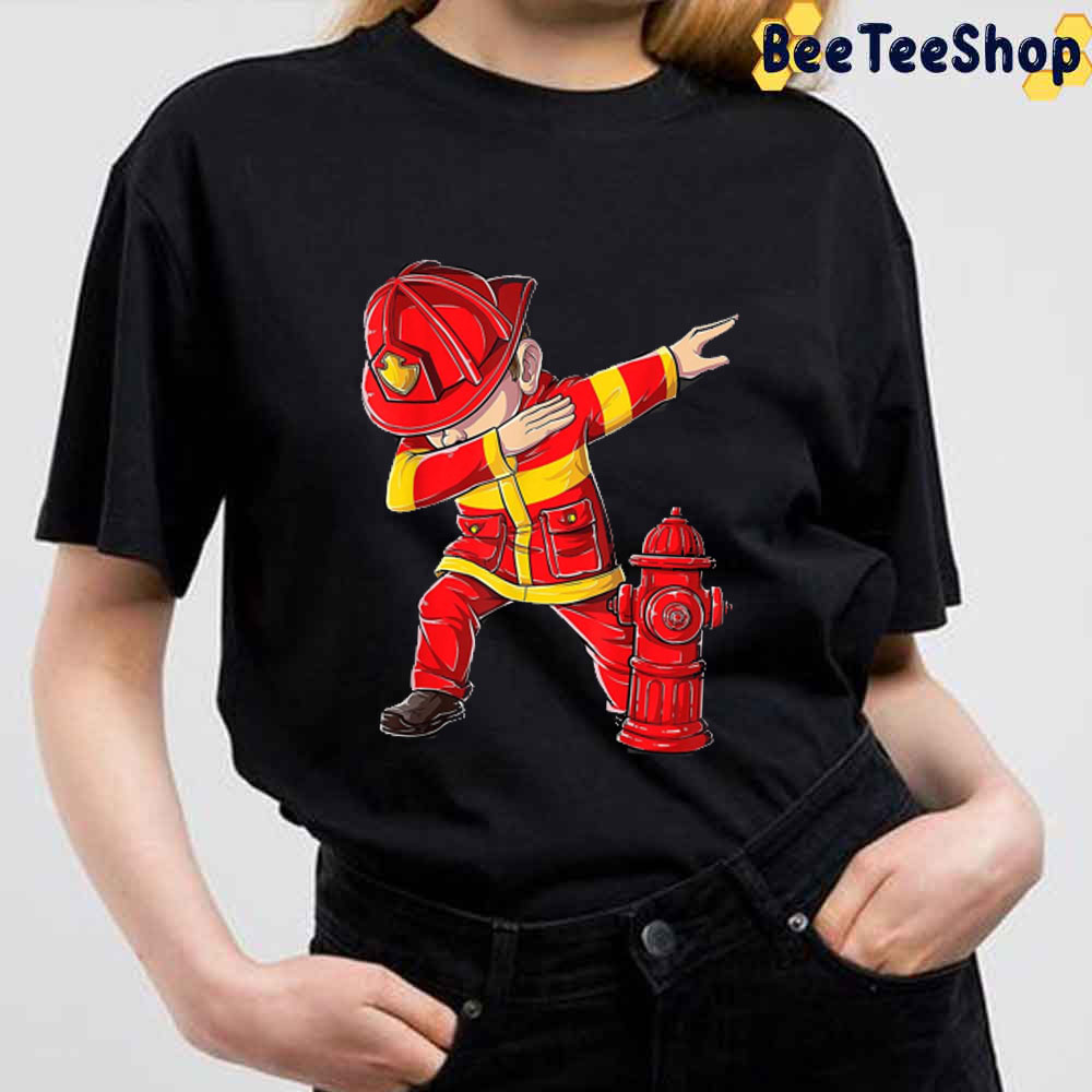 Funny Catoon Style Firefighter Unisex T-Shirt