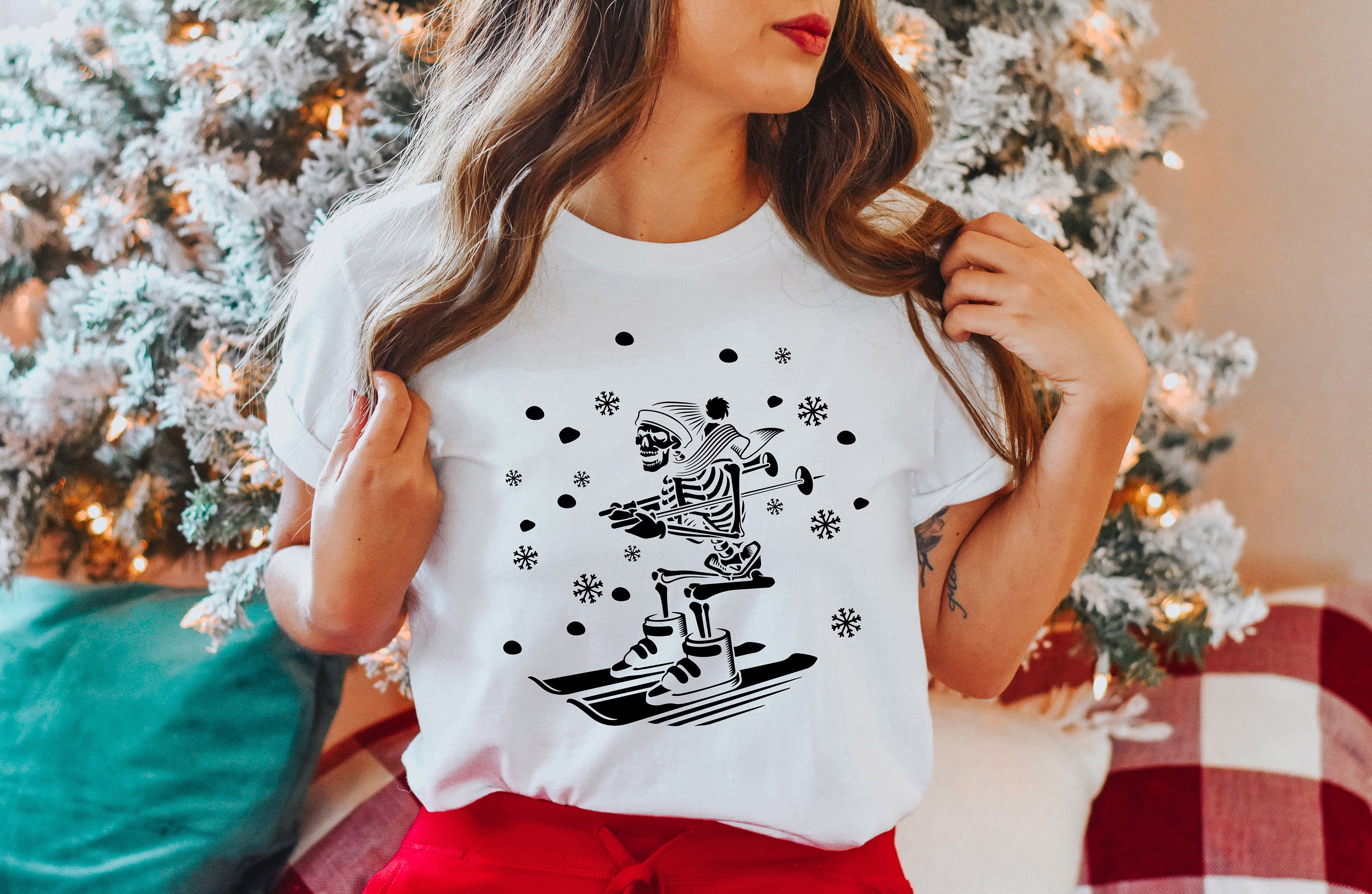 Funny Chrtismas Skateboard Skeleton Unisex Sweatshirt