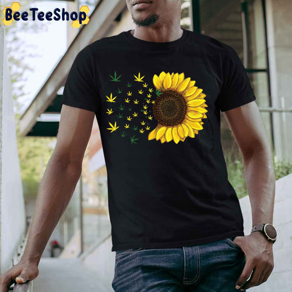 Funny Hippie Sunflower Weed Cannabis Peace Unisex T-Shirt