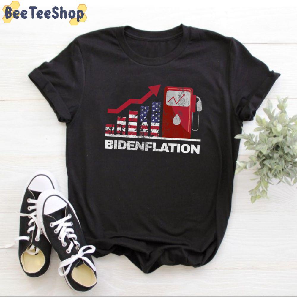 Funny Inflation Economy Usa Flag Bidenflation Unisex T-Shirt