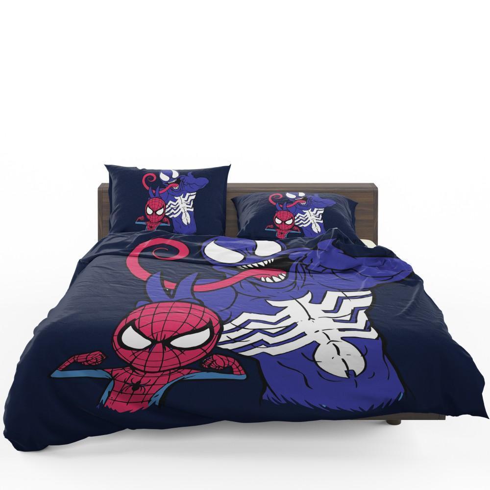 Funny Spider Man And Venom Bedding Set