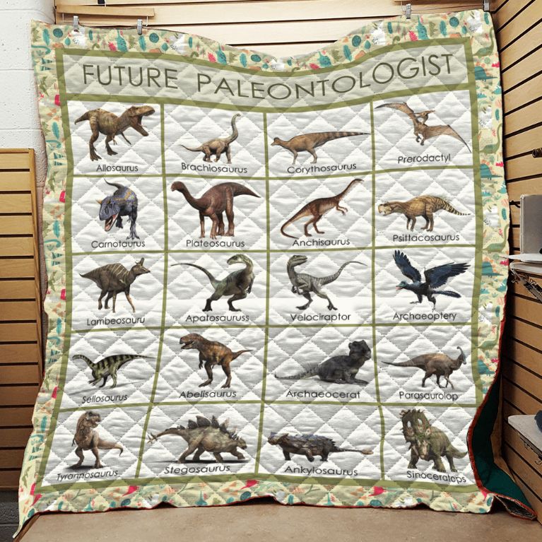 Future Paleontologist Dinosaur Quilt Blanket