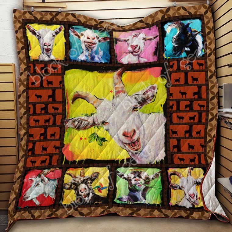 Goat Laughing Quilt Blanket