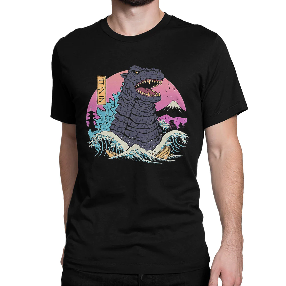Godzilla In The Great Wave Off Kanagawa Art T-Shirt - Beeteeshop