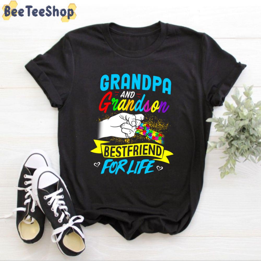 Grandpa And Grandson Bestfriend For Life Autism Awareness Unisex T-Shirt