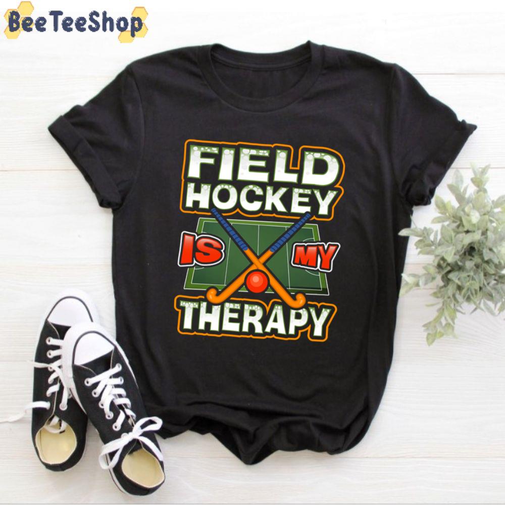 Green Style Field Hockey Is My Therapy Unisex T-Shirt