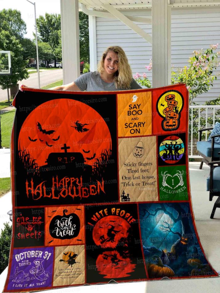 Halloween Sticky Fingers Tired Feet Quilt Blanket