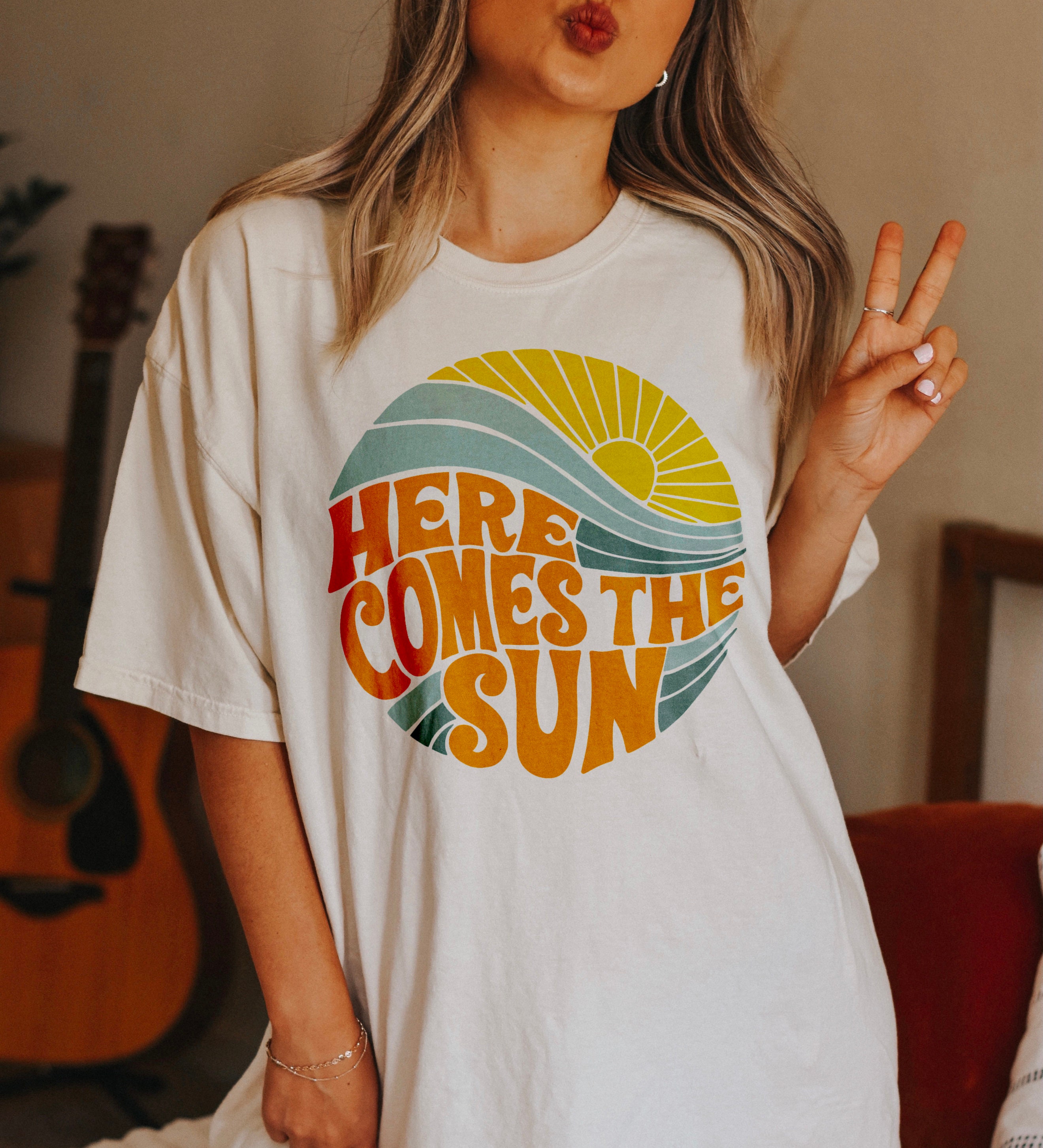 Here Comes The Sun Retro Hippie T-Shirt
