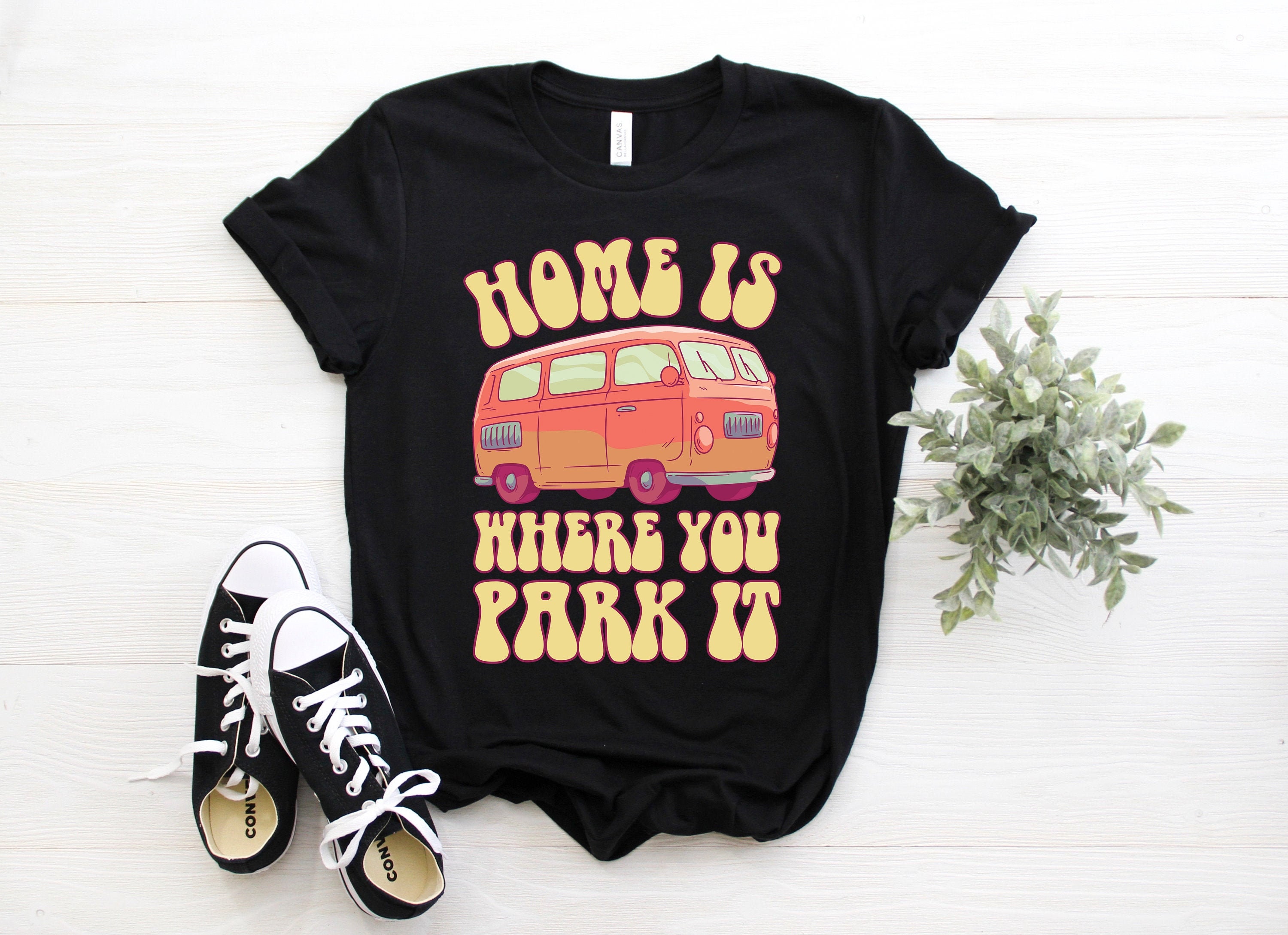 Home Is Where You Park It Hippie Car Vintage Retro Unisex T-Shirt