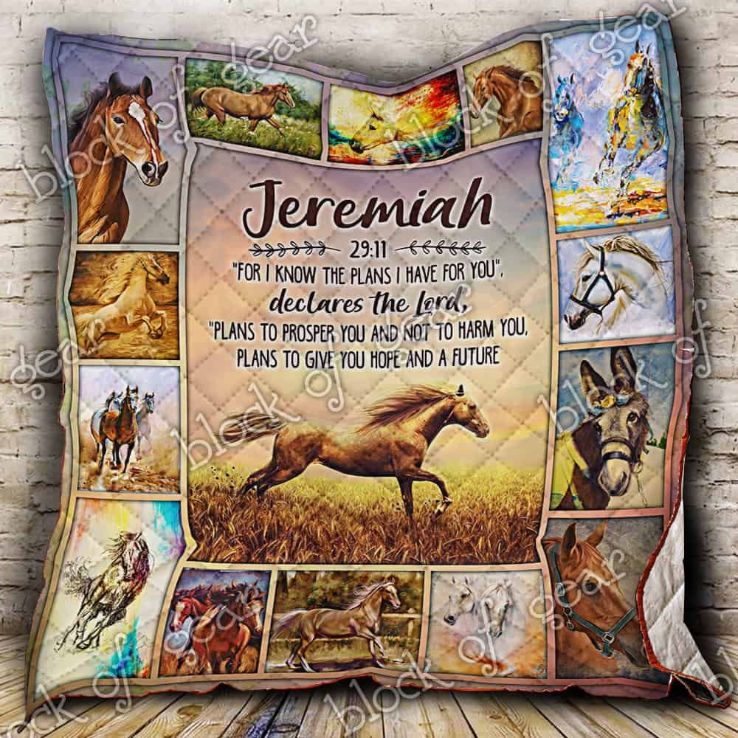 Horse Jeremiah 2911 For I Know The Plans I Have For You Quilt Blanket