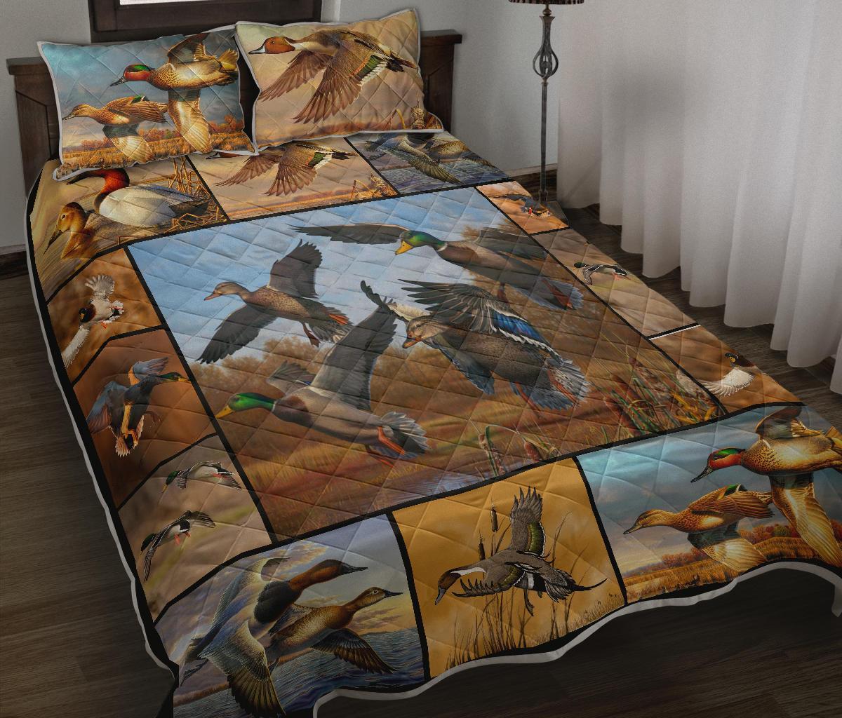 Hunting Duck Quilt Bedding Set