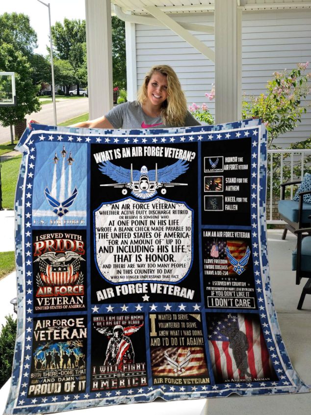 I Served With Pride Air Force Veteran Quilt Blanket