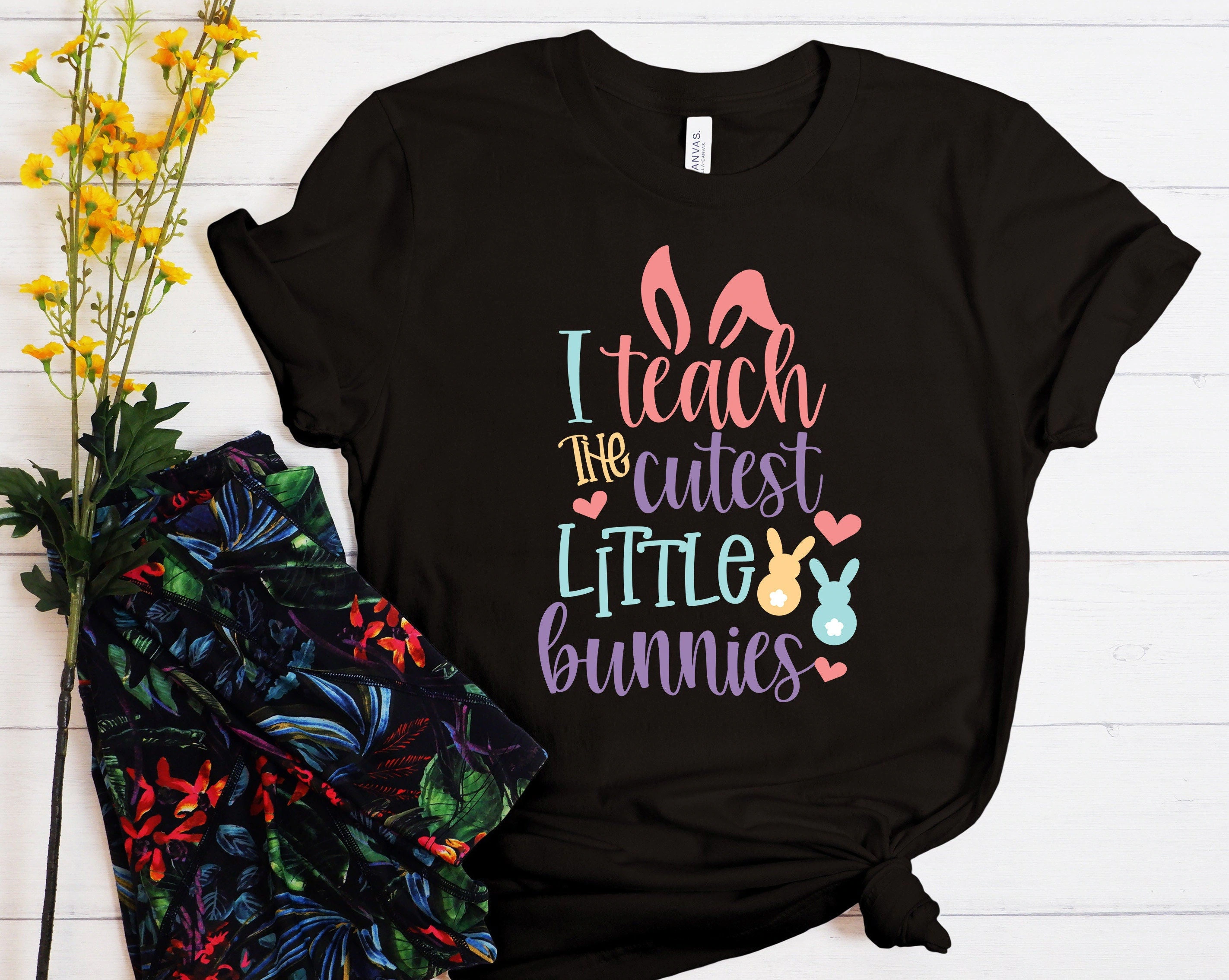 I Teach The Cutest Little Bunnies Easter Teacher Day Unisex T-Shirt