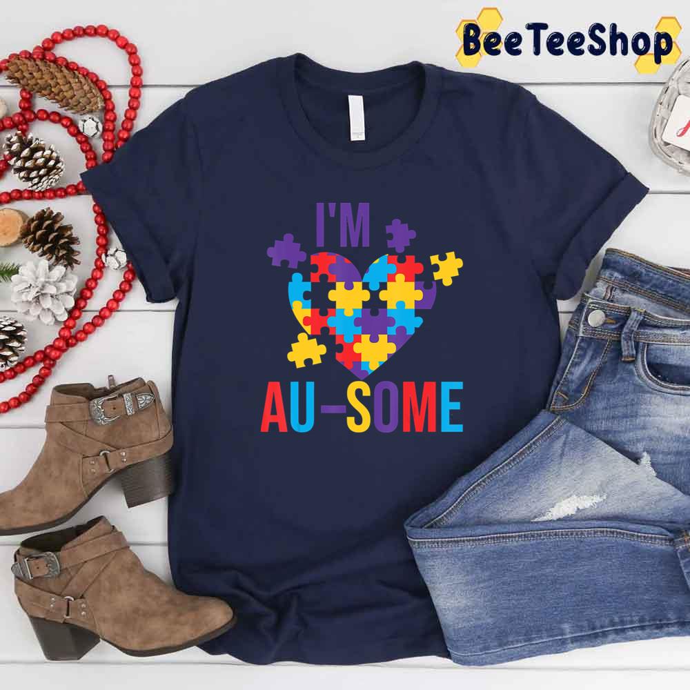 Im Au Some Heart Puzzle Pieces Autism Awareness Unisex T-Shirt